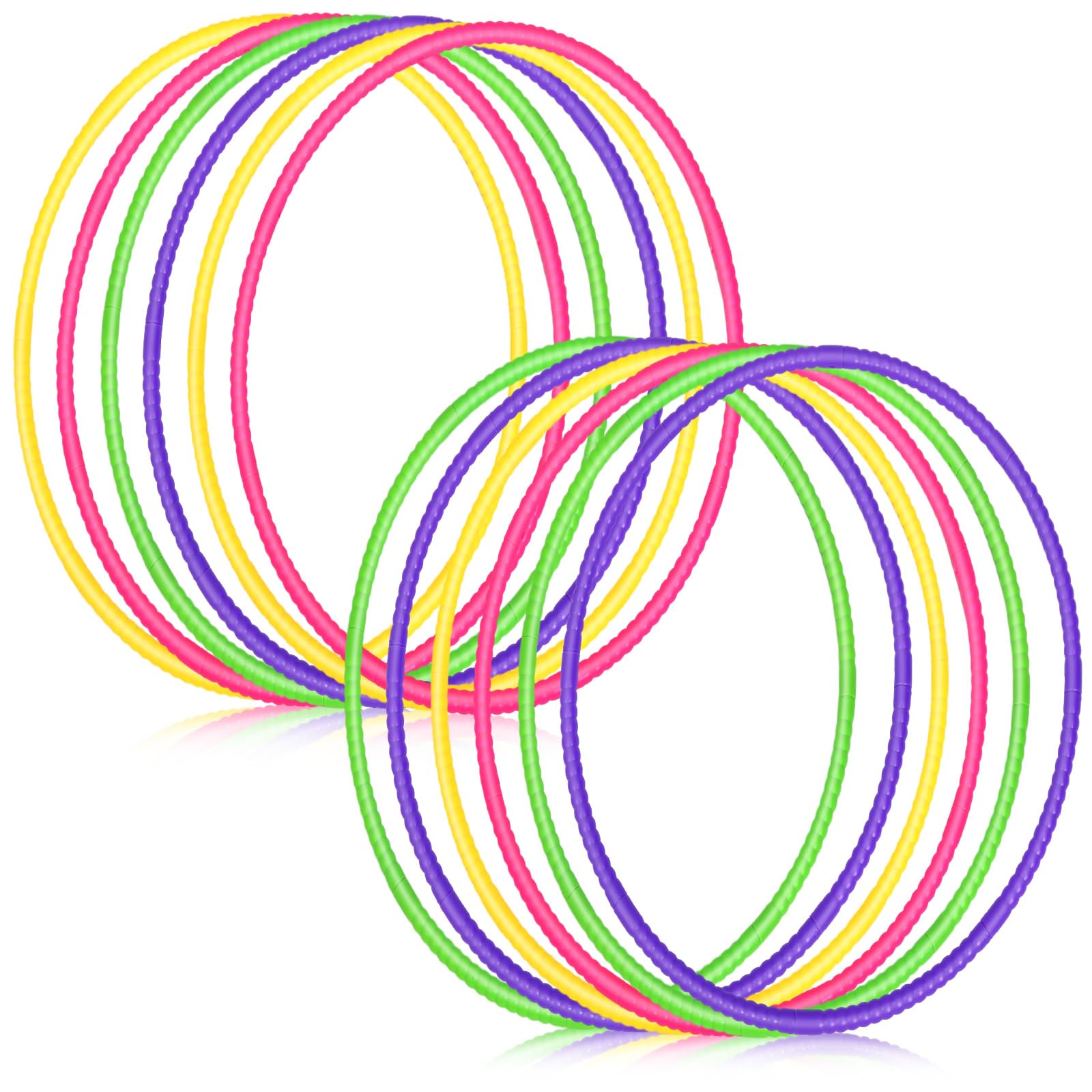 Syhood 20 Pcs Toy Color Plastic Detachable Adjustable Hoop Lightweight Exercise Fitness Hoop Equipment Toy Waist Ring for mature-themed Party Game Dance  3 Sizes