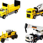 Matchbox Working Rigs 4-Pack Toy Construction Trucks, Plastic, Multi, Model HCC07, Moving Parts, Styles May Vary