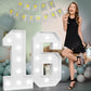 imprsv Marquee Numbers Large 16th Birthday Decoration - 3ft Light Up Number 16, White, Pack_16 for Sweet 16 Party and Anniversary