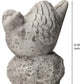 Benjara Cement Bird Figurine In Upright Position With Hollow Base, Gray