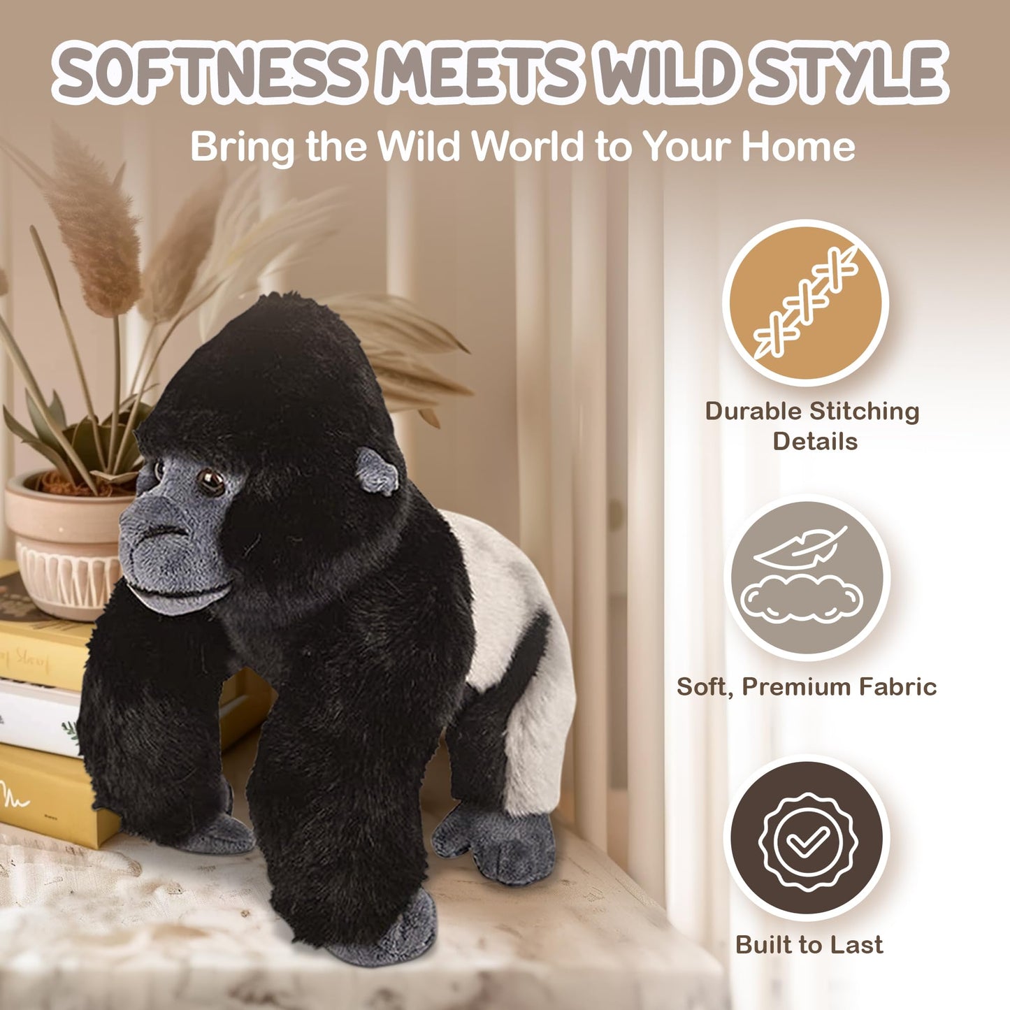 Forest & Twelfth 12'' Stuffed Ring Tailed Lemur Plush, Heirloom Collection Stuffed Animal, Premium Materials, Best Gift For Kids
