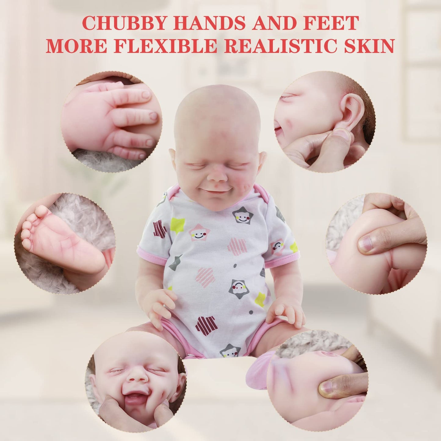 Aisite Unpainted Reborn Baby Dolls Girl - 18 Inch Realistic Silicone Baby Doll, Christmas&Birthday Gifts, Suitable For 3+