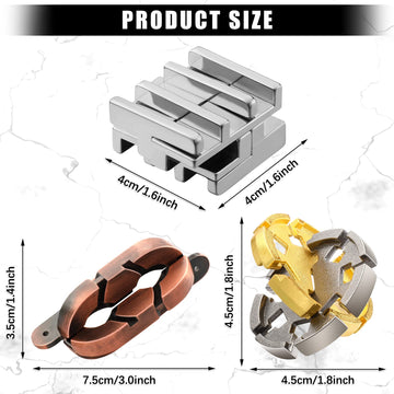Brain Teaser Metal Puzzle Toys 3D Unfasten Interlocking Puzzle Games For Adults Teens Gifts (Stylish Style)
