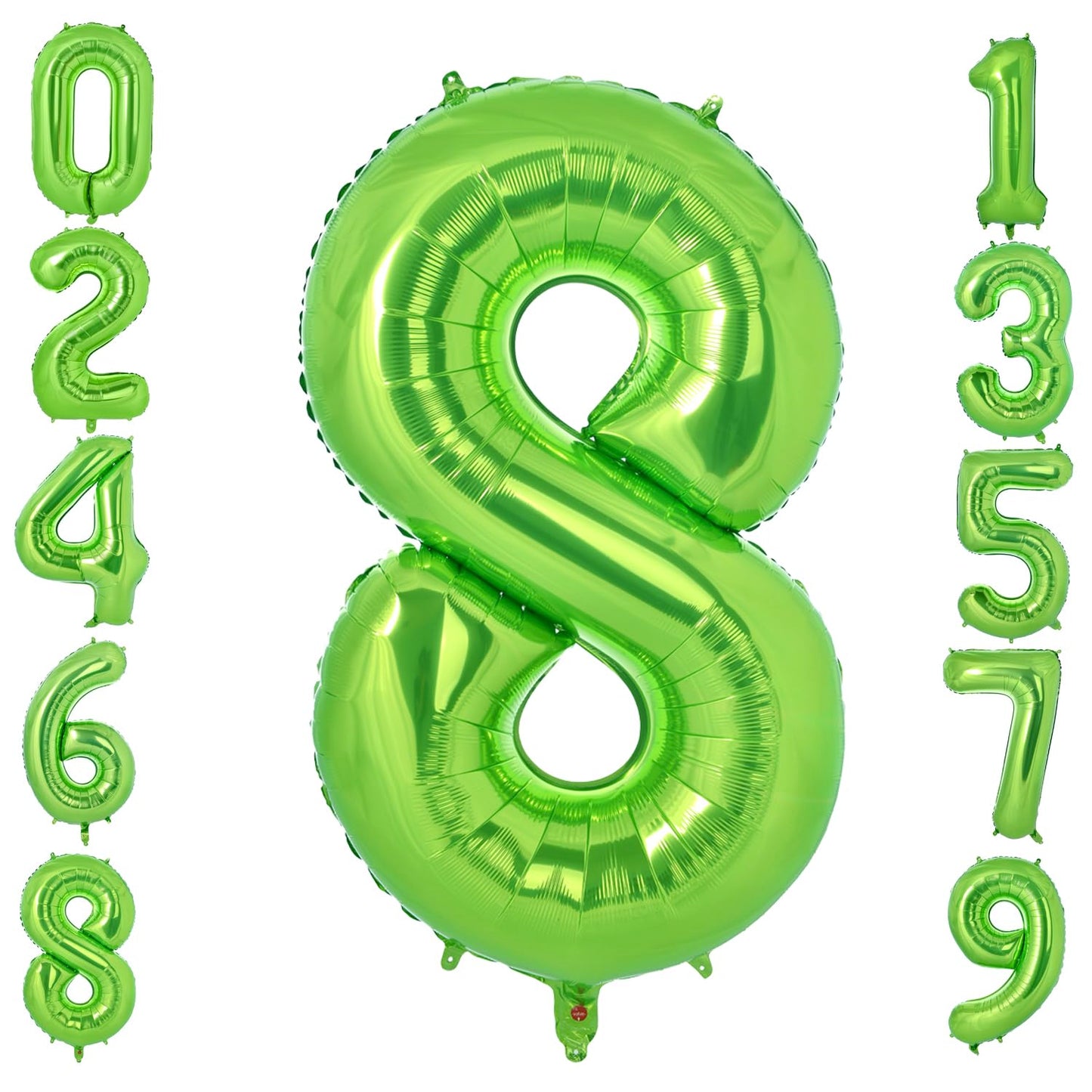 Vonokee 40 Inch Light Green Giant Number Balloons 8, Jumbo Digital Foil Mylar Balloon For Birthday Party Wedding Anniversary Cel