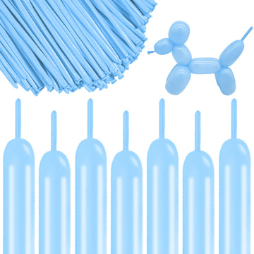 100 Pcs 260 Long Balloons (Pastel Blue Balloons)