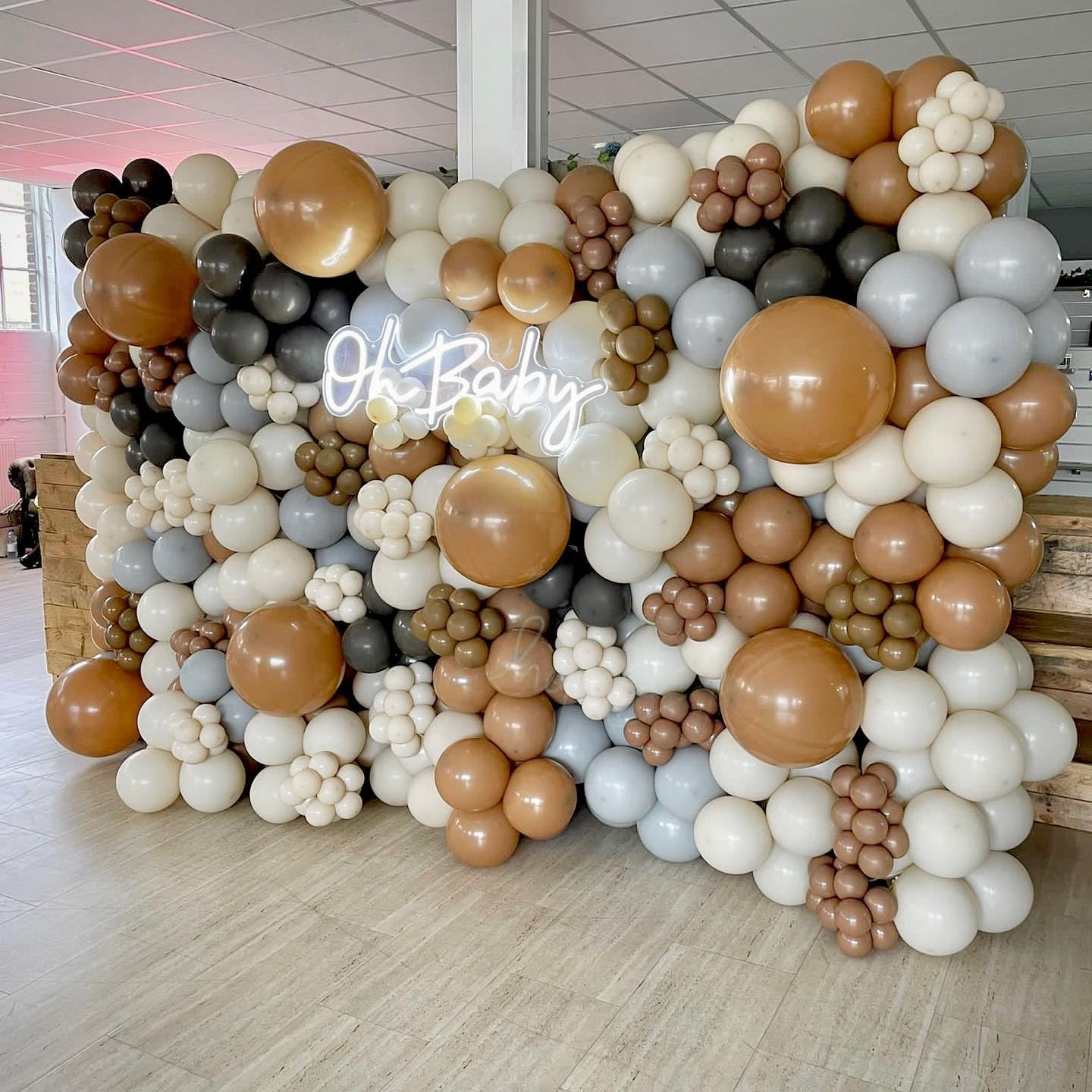 Bezente 36 Inch Brown Giant Balloons - 8 Pack Jumbo Latex Balloons for Birthday, Baby Shower, Wedding Decorations