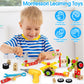 Kids Tool Set Toys for 3, 4, 5, 6, 7 Year Old Boys, Wooden Toddler Tools Set with Electric Drill & Tool Box, Montessori STEM Edu