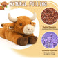 Cuckool Warmable Bull Cow Stuffed Animals, Microwavable Stuffed Animals Heating Pad For Cramps, Pain Stress Relief, Heatable Coo