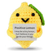 Dafuriet Mini Funny Positive Potato, 3 Inch Knitted Wool Doll With Positive Card For Cheer Up Gifts And Party Decorations, Cute Wool Positive Potato Crochet Doll For Birthday Gifts (Lemon)