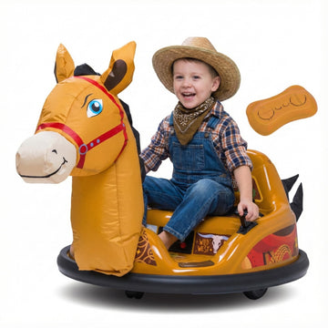 ImaginAir 6V Horse Toys Toddler Bumper Car - Toddler Toy, Kids Electric Car, Ride On Toy, w/Music, Parent Remote Control, LED Li
