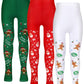 Bencailor 3 Packs Girls Christmas Tights Set Little Girls Christmas Stockings Xmas Footed Leggings For Girls 5-10 Years Old(Sant