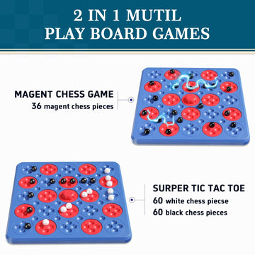 Magnetic Game Chess, Magnet Game, Magnetic Board Game For Kids Adults Family Game Night, 2 In 1 Multiplayer Magnetic Game With 3