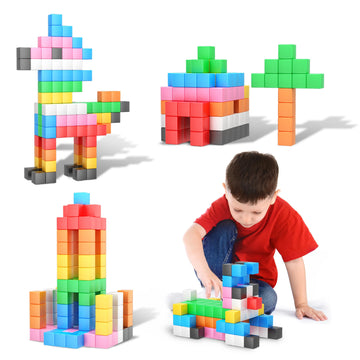 Picassotiles Magnet Cube Building Blocks 108 Pieces 1.2'' 3Cm Magnetic Cubes Toy Construction Building Educational Sensory Toys
