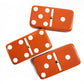 Marion Domino Double 6 Orange-White Spots Jumbo Tournament Professional Size With Spinners In Elegant Black Velvet Case.
