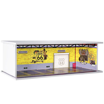 Malamfans 1/64 For Hot Wheels The Red House Scenarios Display Case - 1/64 Scale Die-Cast Model Car Display Box With Led Lights A