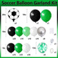 Gresatek Soccer Party Balloon Garland Arch Kit, Green Black White Metallic Sliver Balloons Decorations With Soccer Foil Balloon