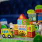 Fat Brain Toys My Town Block Set - Wood Jigsaw Puzzle & Block Set for Preschoolers, Model FB253, Natural Color