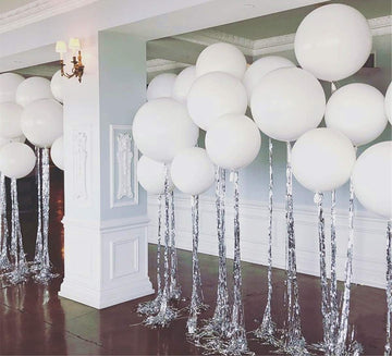 24Pcs 18 Inch Big White Balloons Latex Round Balloons Giant White Balloon Jumbo Thick Balloons For Photo Shoot Birthday Wedding Party New Year'S Day Christmas Decorations