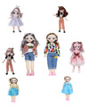 Tickles Set Movable Jointed Makeup Cute Girl Brown Eyes Fashionable Doll For Kids Girls Pack Of 2 (Size: 30 Cm Color & Design: M