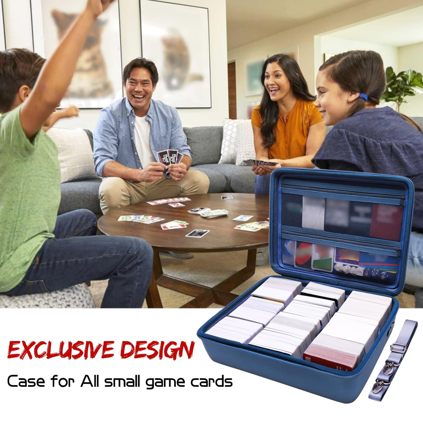 Ltgem Game Card Travel Case,Compatibility Taco Cat Goat Cheese Pizza/Skyjo/Uno/Playing Card Against Humanity And Other Game Card