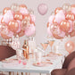 Rose Gold Pink Balloons, 60 Pcs 12 Inch Rose Gold Pastel Pink Birthday Balloons With Rose Gold Confetti Balloons, Pink Helium Ba