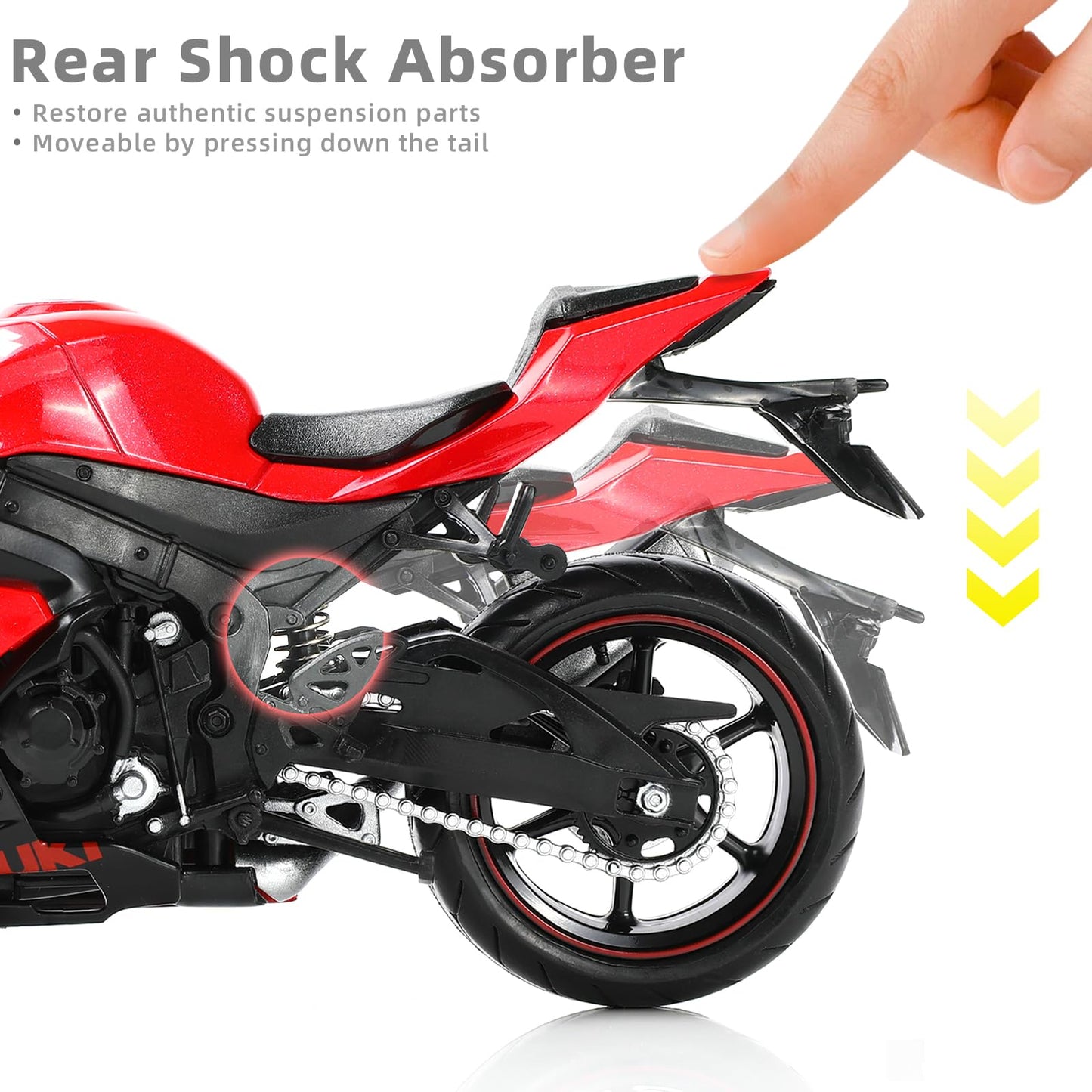 Risopen 1:12 Motorcycle Model For Suzuki Gsx R1000R Alloy Diecast Motorcycle Model Toy Mini Moto Gift(Red