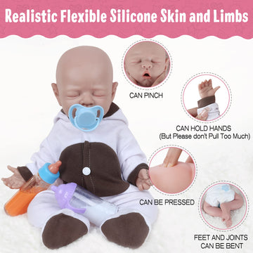 Vollence 12 Inch Platinum Silicone Baby Dolls Full Body Silicone Dolls Adorable Silicone Baby Doll For Child Birthday Gift - Boy