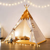 Besrey Toddler Teepee With Padded Mat And Lights, Play Tent For Kids Indoor, Baby Tipee Tent, Large Canvas Childrens Teepee, White Toddler Teepee, Gift For Boys And Girls (Yellow+White)