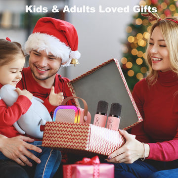 Kinglucky Gift Idea Karaoke Machine For Kids, Portable Mini Karaoke Machine Bluetooth Speaker With 1 Microphone, Colorful Lights