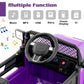 Olakids Kids Ride On Truck, 12V Electric Vehicle Jeep Car With Remote Control, Toddlers Battery Powered Toy With 2 Speeds, Spring Suspension, Double Open Doors, Led Light, Music, Tf, Usb, Mp3 (Purple)