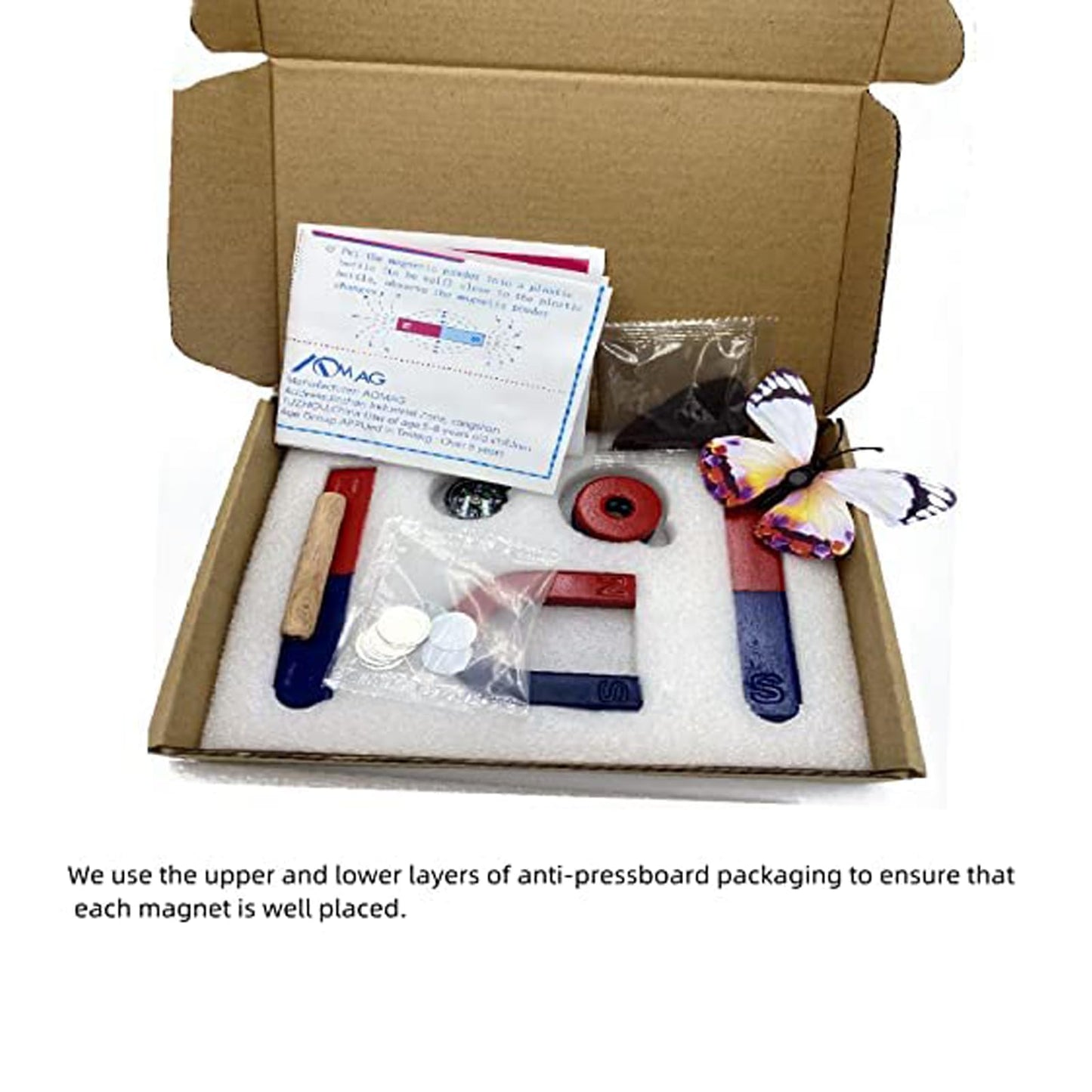 Physics Science Magnets Kit For Education Science Experiment Tools Icluding Bar/Ring/Horseshoe/Compass Magnets