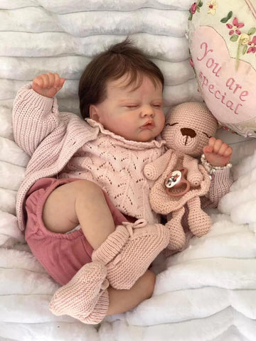 Maihao 19-Inch Reborn Baby Dolls Girl Lifelike Baby Dolls Realistic Reborn Doll Girl Soft Body Eyes Closed Newborn Real Life Baby