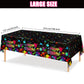 Neon Glow in The Dark Birthday Party Tablecloth Paint Splatter Graffiti Happy Birthday Table Covers Plastic Black Light Table Cl