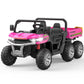 Hetoy 24V 2-Seater Ride On Dump Truck With Parent Remote Control, 4Wd 6-Wheel Electric Car For Big Kids, Utv Style Dump Bed & Mu