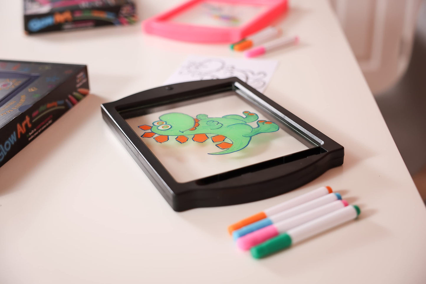Marvin's Magic Neon Glow Craft Kit - Light Up Tracing Pad for Kids - Black Glow Art Board - Model MMG 009/B