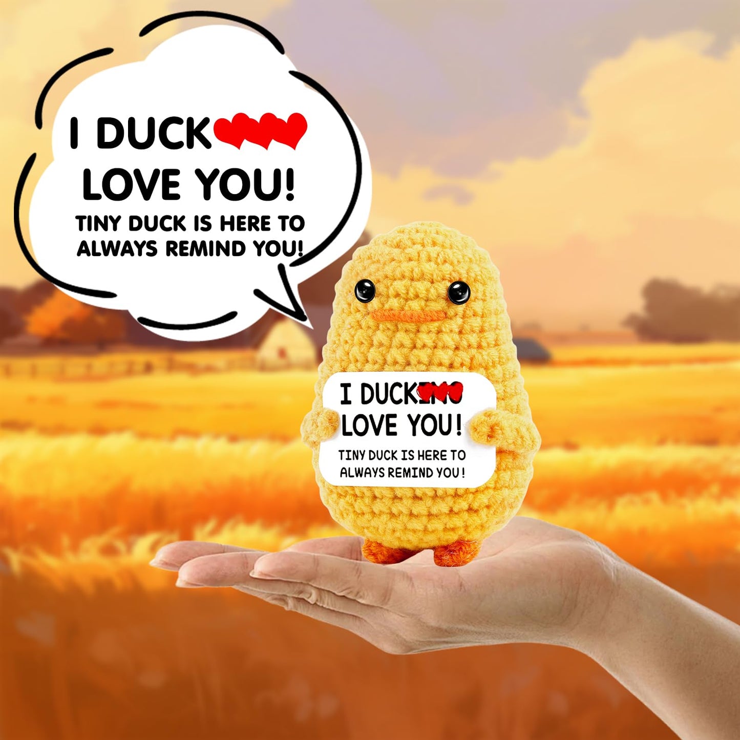Lestp Funny Gifts Women Positive Duck Love Emotional Support Crochet Nuggets Pickle Plush Partner Cute Birthday Gift Gag Metal H