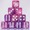 10 PC D6 dice 16mm Acrylic Dice Set for RPG MTG DND Dice Table Games and Board Games (Pink + Blue)