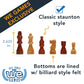 We Games Wooden Chess Set, Foldable Chess Board With Wooden Staunton Chess Pieces, Educational Game For Kids Portable Chess Set With Storage Space, Hand Crafted Walnut Veneer Wooden Board