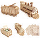 i-CHONY 3D Wooden Puzzle - DIY Mechanical Steam Train Model Kits - Wood Crafts Vehicle Building Model - Wooden STEM Brain Teaser Puzzle - Steam Train Birthday Gifts for mature-themeds Teens Boys Girls