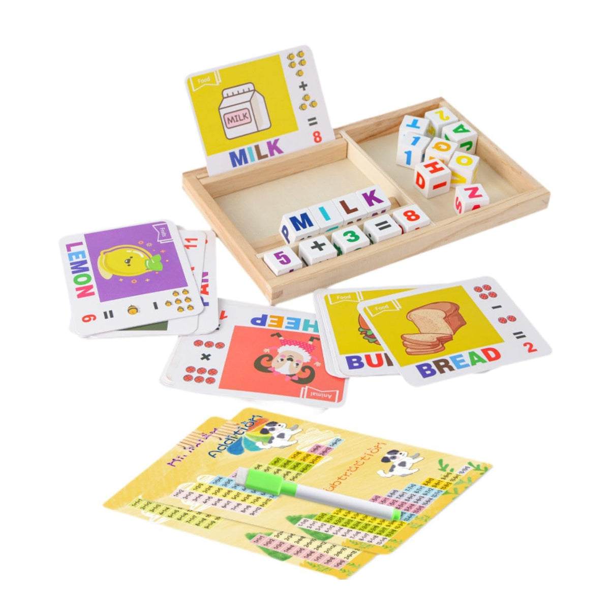 JAZZY PEARLS Math Flash Card Game Preschool Word Learning Game Travel Toy Girls Boys Kids