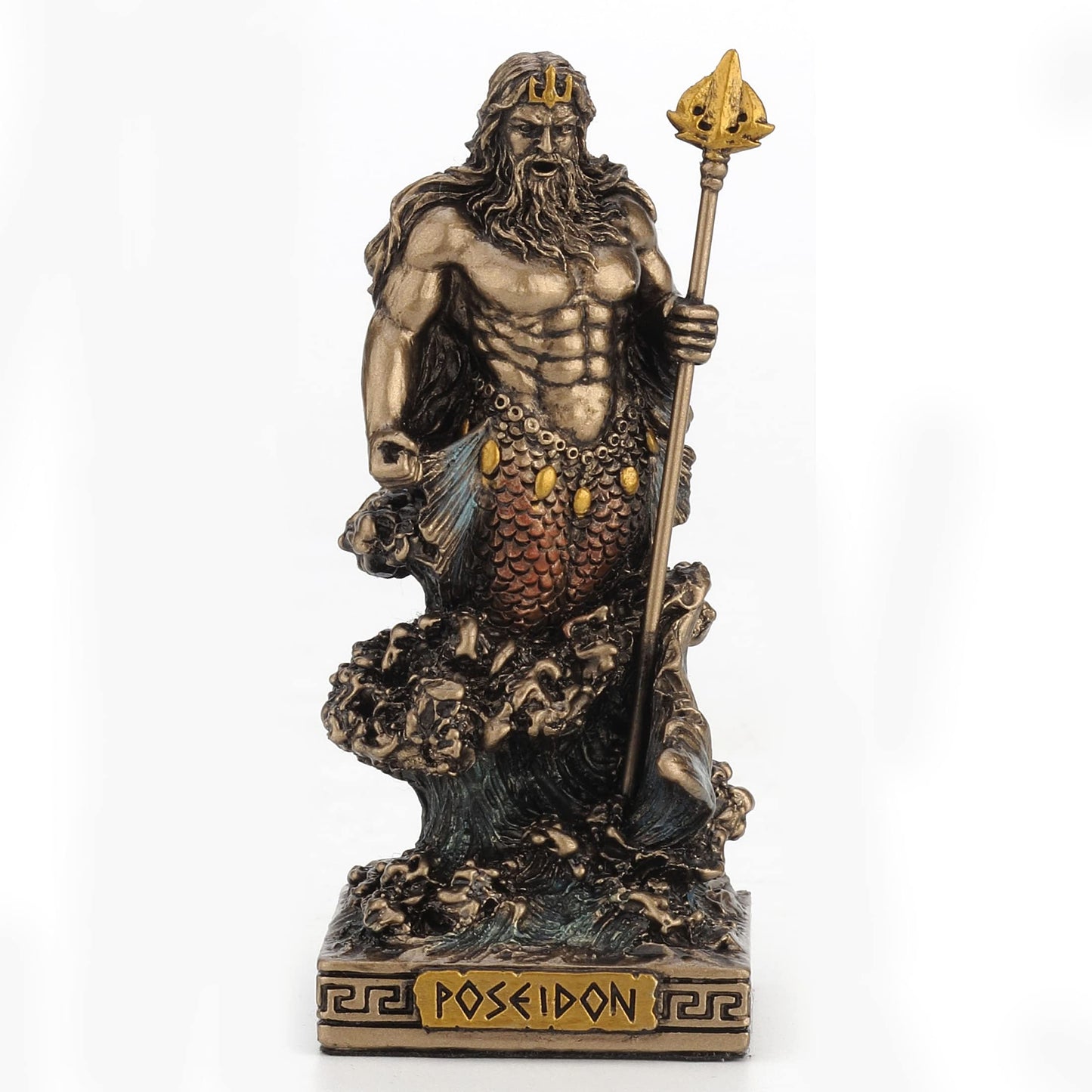 Veronese Design 3 3/8 Inch Poseidon The Greek God Of The Sea Resin Miniature Bronze Finish Figurine