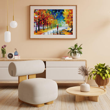 Diiopoty Jigsaw Puzzles 500 Piece For Adults Oil Painting Evening Walk On Rainy Day Street Tree Landscape Challenging Puzzle Fit
