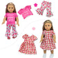 ZQDOLL 23 Pcs Doll Clothes Set for 18 Inch American Dolls - Multicolor, Elastic Material, Includes Clothing and Accessories