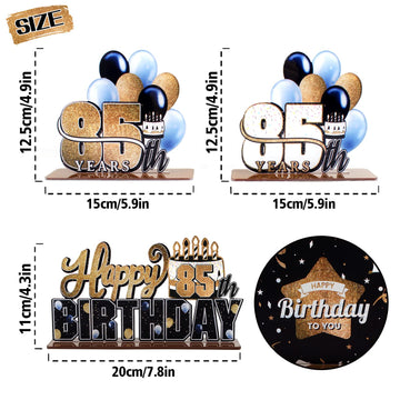 Lingteer Happy 85Th Birthday Gold Acrylic Table Topper Centerpieces Set - Cheers To 85 Years Old Birthday 85Th Bday Party Gift Decorations.