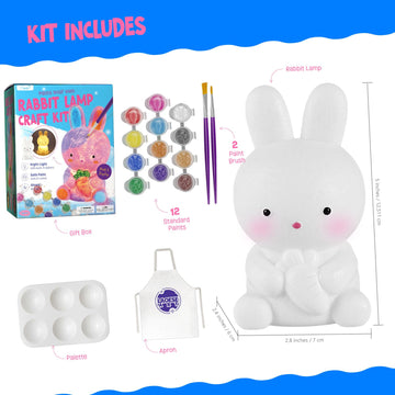 Laoese Paint Your Own Bunny Lamp Kit, Art Supplies Arts & Crafts Kit, Painting Kit For Kids 6-12, Arts And Crafts For Kids Ages