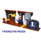 World of Nintendo Super Mario Dungeon Deluxe Play Set - 2.5” Fire Mario Figure, Interactive Environments, Medium, Plastic