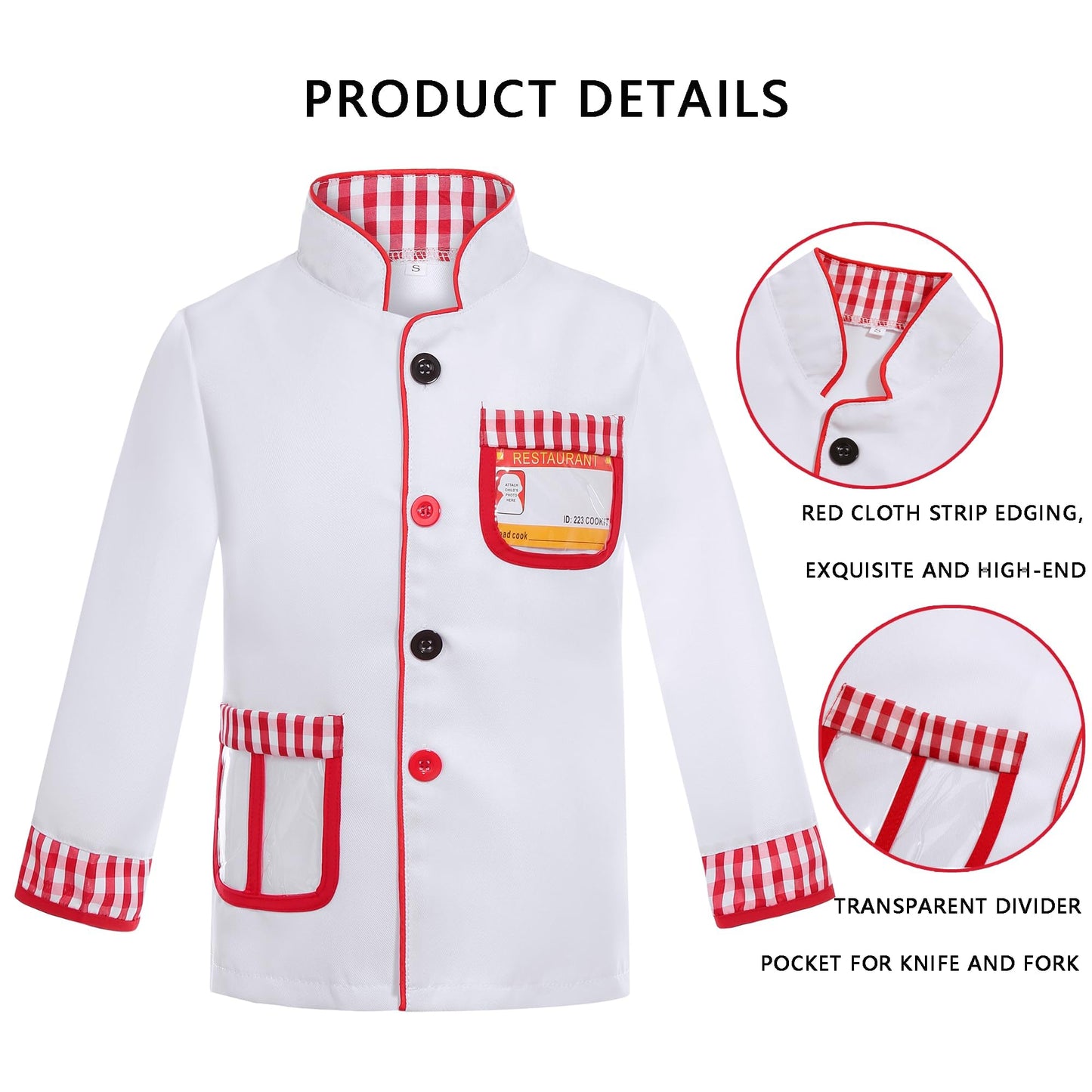 Davsolly Career Day Costume For Kids Chef Costume For Boys Girls Cooking Play Halloween 100Th Day Of School