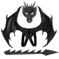 Alodidae Dragon Costumes Set Devil Wings Demon Tail Dino Mask For Halloween Masquerade Party Cosplay (Black)