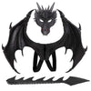 Alodidae Dragon Costumes Set Devil Wings Demon Tail Dino Mask For Halloween Masquerade Party Cosplay (Black)