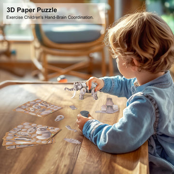 Makebug Elephant Toy Paper 3D Puzzles With Sound, Gift Toys For Kids Ages 8-12 Years Old,